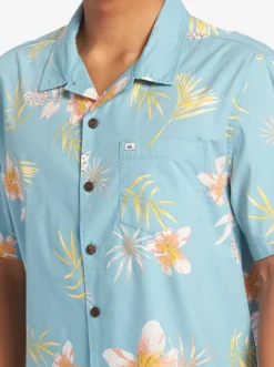 Quiksilver Shirts & Polos|Tropical Floral Short Sleeve Woven Shirt Reef Waters Tropical Floral Ss