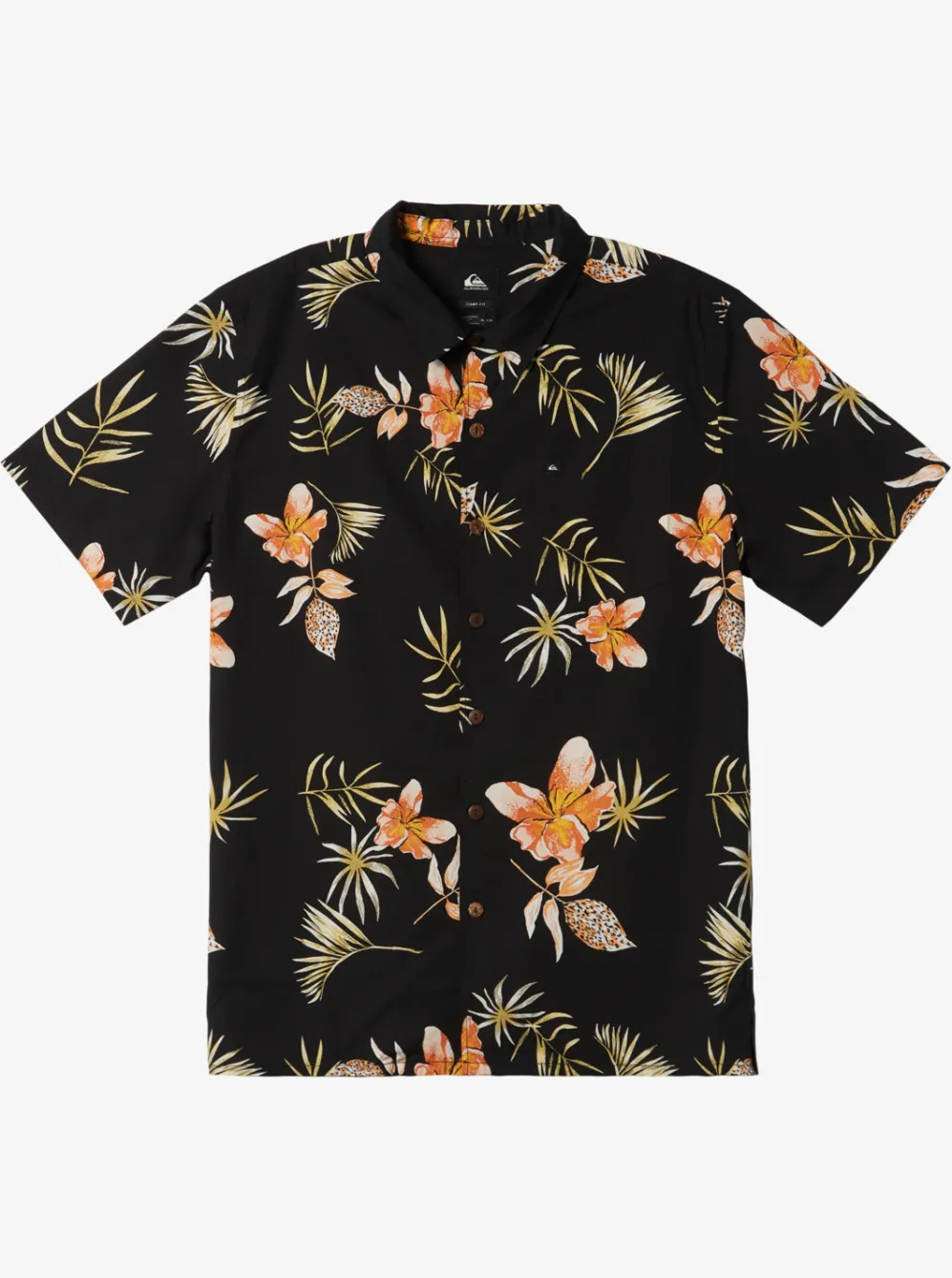 Quiksilver Shirts & Polos|Tropical Floral Short Sleeve Woven Shirt Black Tropical Floral Ss