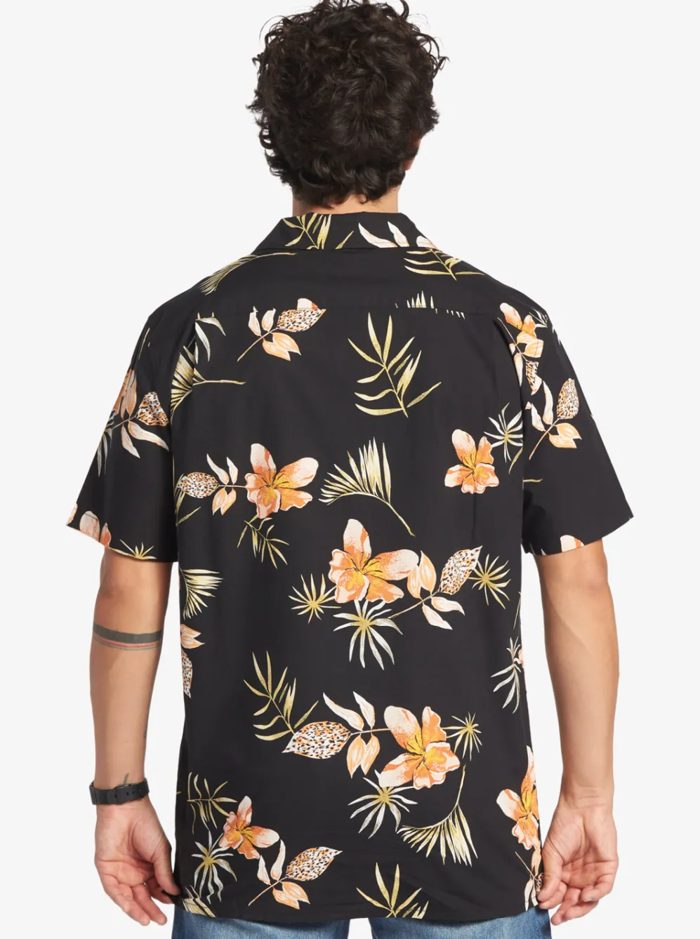 Quiksilver Shirts & Polos|Tropical Floral Short Sleeve Woven Shirt Black Tropical Floral Ss