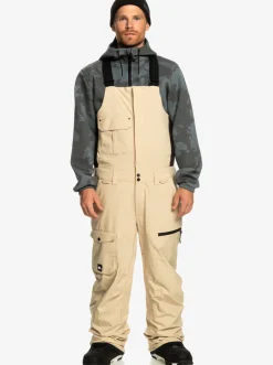Quiksilver Snow Pants|Utility Technical Snow Bib Pants Pale Khaki