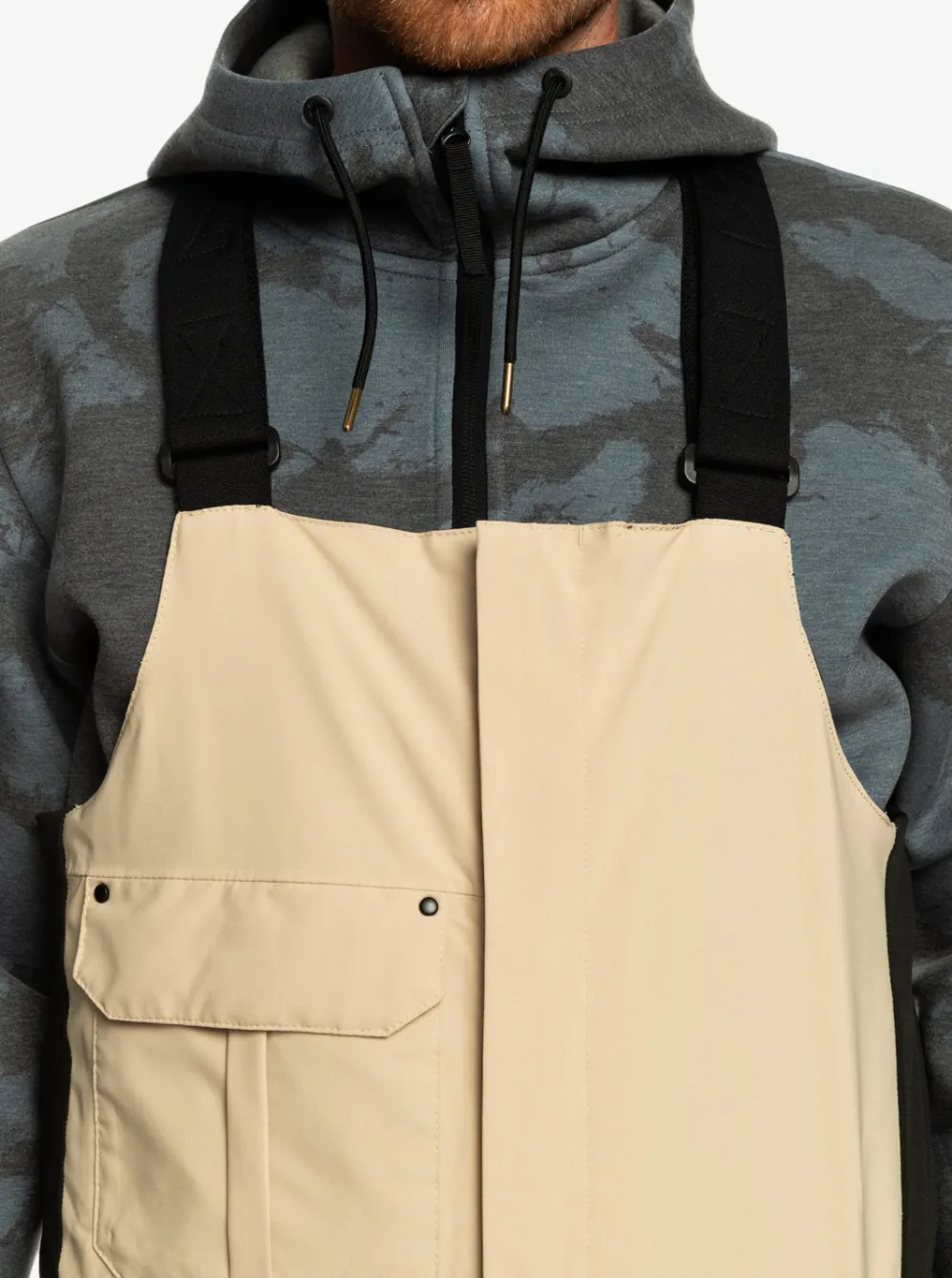 Quiksilver Snow Pants|Utility Technical Snow Bib Pants Pale Khaki