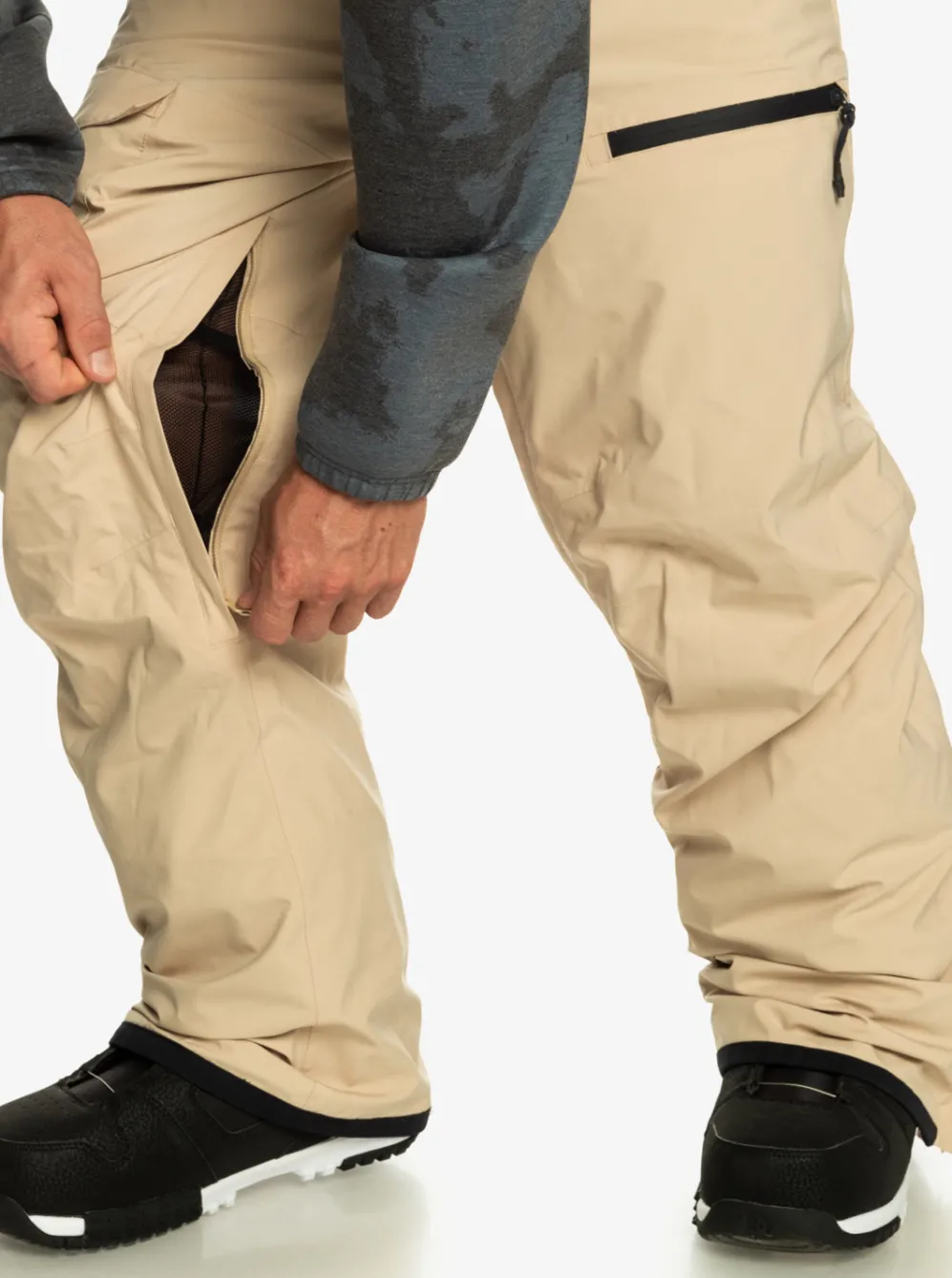 Quiksilver Snow Pants|Utility Technical Snow Bib Pants Pale Khaki