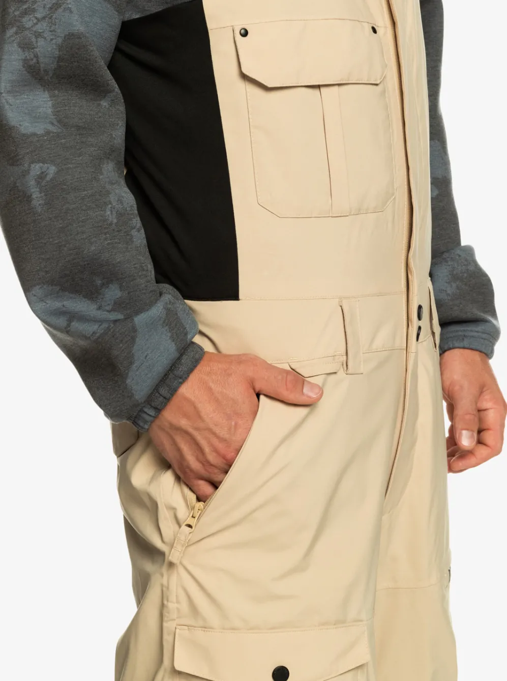 Quiksilver Snow Pants|Utility Technical Snow Bib Pants Pale Khaki