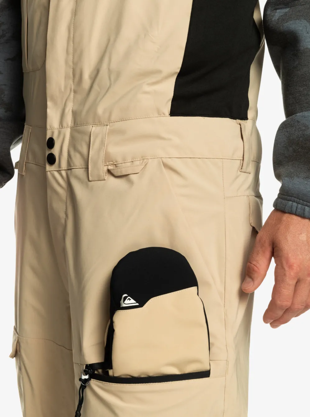 Quiksilver Snow Pants|Utility Technical Snow Bib Pants Pale Khaki