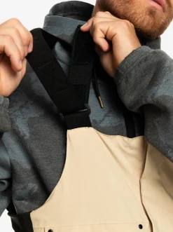 Quiksilver Snow Pants|Utility Technical Snow Bib Pants Pale Khaki