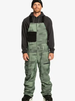 Quiksilver Snow Pants|Utility Technical Snow Bib Pants Break Off Laurel Wreath