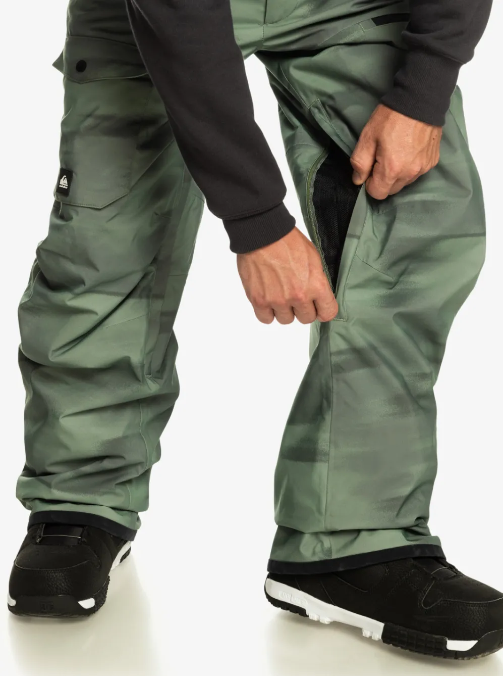Quiksilver Snow Pants|Utility Technical Snow Bib Pants Break Off Laurel Wreath