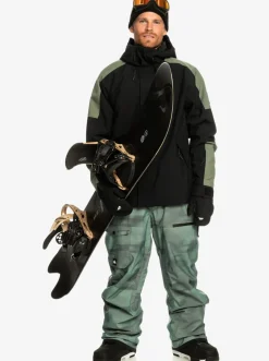 Quiksilver Snow Pants|Utility Technical Snow Bib Pants Break Off Laurel Wreath
