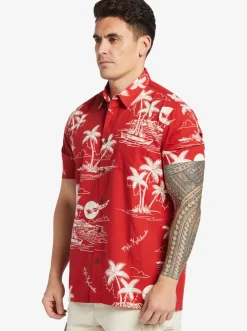 Quiksilver Shirts & Polos|Waterman Ahi Holiday Woven Shirt Ahi Holiday Aura Orange