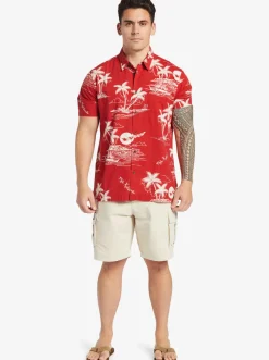 Quiksilver Shirts & Polos|Waterman Ahi Holiday Woven Shirt Ahi Holiday Aura Orange