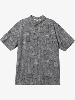 Quiksilver Shirts & Polos|Waterman Amazed Palm Woven Shirt Black Amazed Palm
