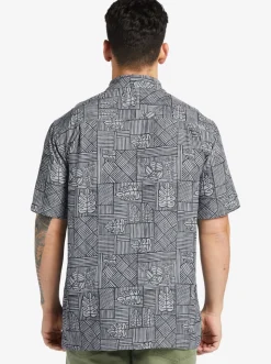 Quiksilver Shirts & Polos|Waterman Amazed Palm Woven Shirt Black Amazed Palm