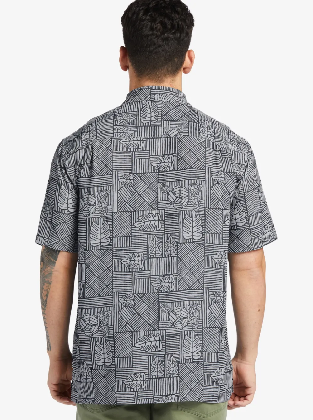 Quiksilver Shirts & Polos|Waterman Amazed Palm Woven Shirt Black Amazed Palm
