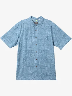 Quiksilver Shirts & Polos|Waterman Amazed Palm Woven Shirt Seaport Amazed Palm
