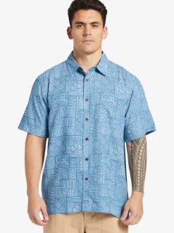 Quiksilver Shirts & Polos|Waterman Amazed Palm Woven Shirt Seaport Amazed Palm