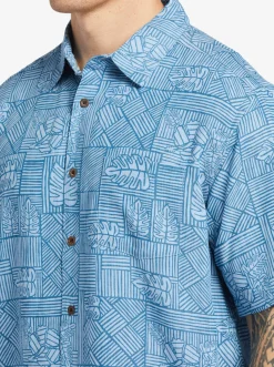 Quiksilver Shirts & Polos|Waterman Amazed Palm Woven Shirt Seaport Amazed Palm