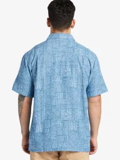 Quiksilver Shirts & Polos|Waterman Amazed Palm Woven Shirt Seaport Amazed Palm