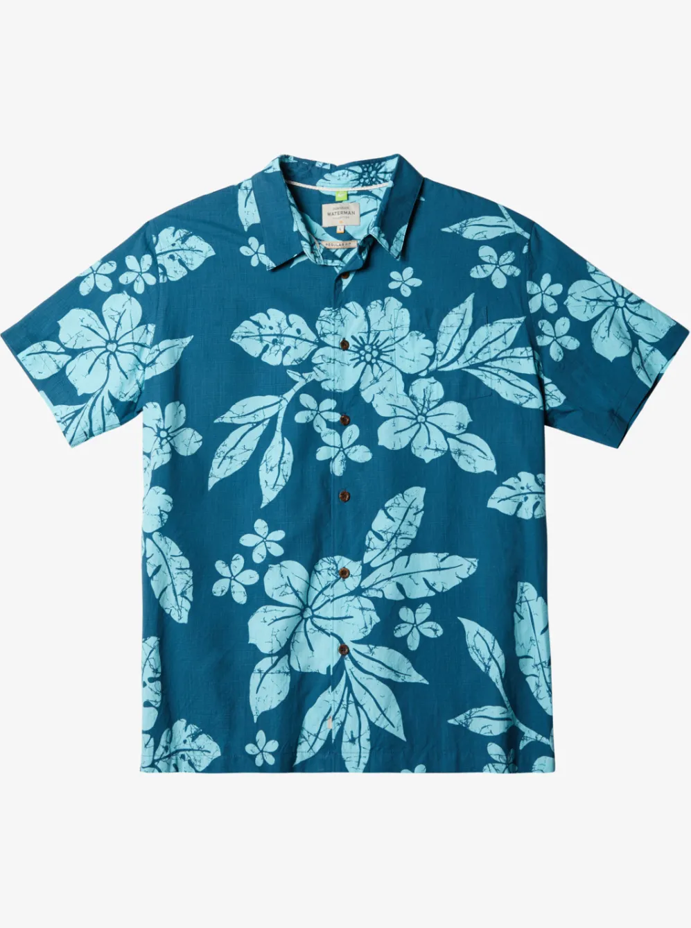Quiksilver Shirts & Polos|Waterman Aqua Flower Short Sleeve Shirt Seaport Aqua Flowers