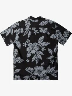 Quiksilver Shirts & Polos|Waterman Aqua Flower Short Sleeve Shirt Black Aqua Flowers
