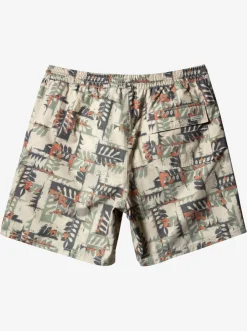Quiksilver Elastic Waist|Waterman Canoes Reef 17" Volleys Brown Rice Canoe