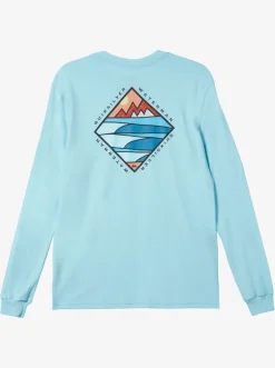Quiksilver Tees|Waterman Cross Chop Long Sleeve Q T-Shirt Gulf Stream