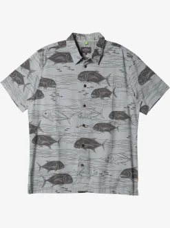 Quiksilver Shirts & Polos|Waterman Dive Sites Woven Shirt Harbor Mist Dive Sites