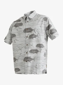 Quiksilver Shirts & Polos|Waterman Dive Sites Woven Shirt Harbor Mist Dive Sites
