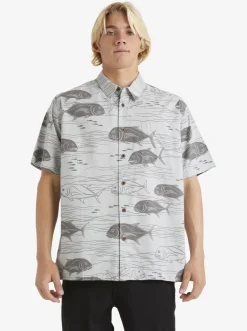Quiksilver Shirts & Polos|Waterman Dive Sites Woven Shirt Harbor Mist Dive Sites