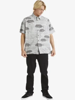 Quiksilver Shirts & Polos|Waterman Dive Sites Woven Shirt Harbor Mist Dive Sites