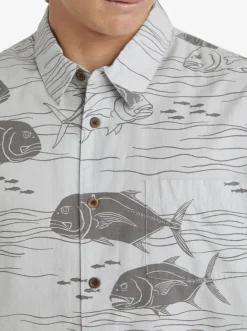 Quiksilver Shirts & Polos|Waterman Dive Sites Woven Shirt Harbor Mist Dive Sites