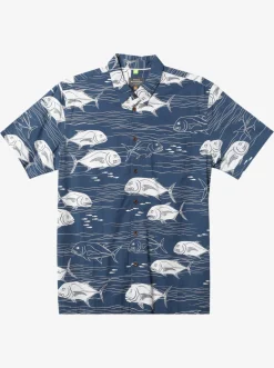 Quiksilver Shirts & Polos|Waterman Dive Sites Woven Shirt Ensign Blue Dive Sites