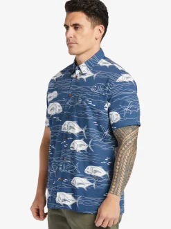 Quiksilver Shirts & Polos|Waterman Dive Sites Woven Shirt Ensign Blue Dive Sites