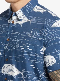 Quiksilver Shirts & Polos|Waterman Dive Sites Woven Shirt Ensign Blue Dive Sites