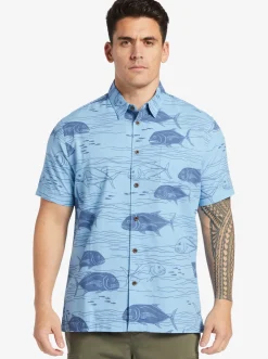 Quiksilver Shirts & Polos|Waterman Dive Sites Woven Shirt Dusk Blue Dive Sites