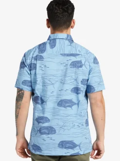 Quiksilver Shirts & Polos|Waterman Dive Sites Woven Shirt Dusk Blue Dive Sites
