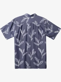Quiksilver Shirts & Polos|Waterman Ginger Stalks Short Sleeve Shirt Medieval Blue Ginger Stalks
