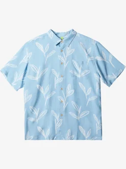 Quiksilver Shirts & Polos|Waterman Ginger Stalks Short Sleeve Shirt Dusk Blue Ginger Stalks