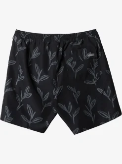 Quiksilver Elastic Waist|Waterman Ginger Stalks Volleys Black Ginger Stalks