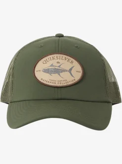 Quiksilver Hats|Waterman Hook Minded Trucker Hat Dusty Olive