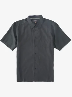 Quiksilver Shirts & Polos|Waterman Kings Cliff Short Sleeve Shirt Black Kings Cliff