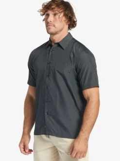 Quiksilver Shirts & Polos|Waterman Kings Cliff Short Sleeve Shirt Black Kings Cliff