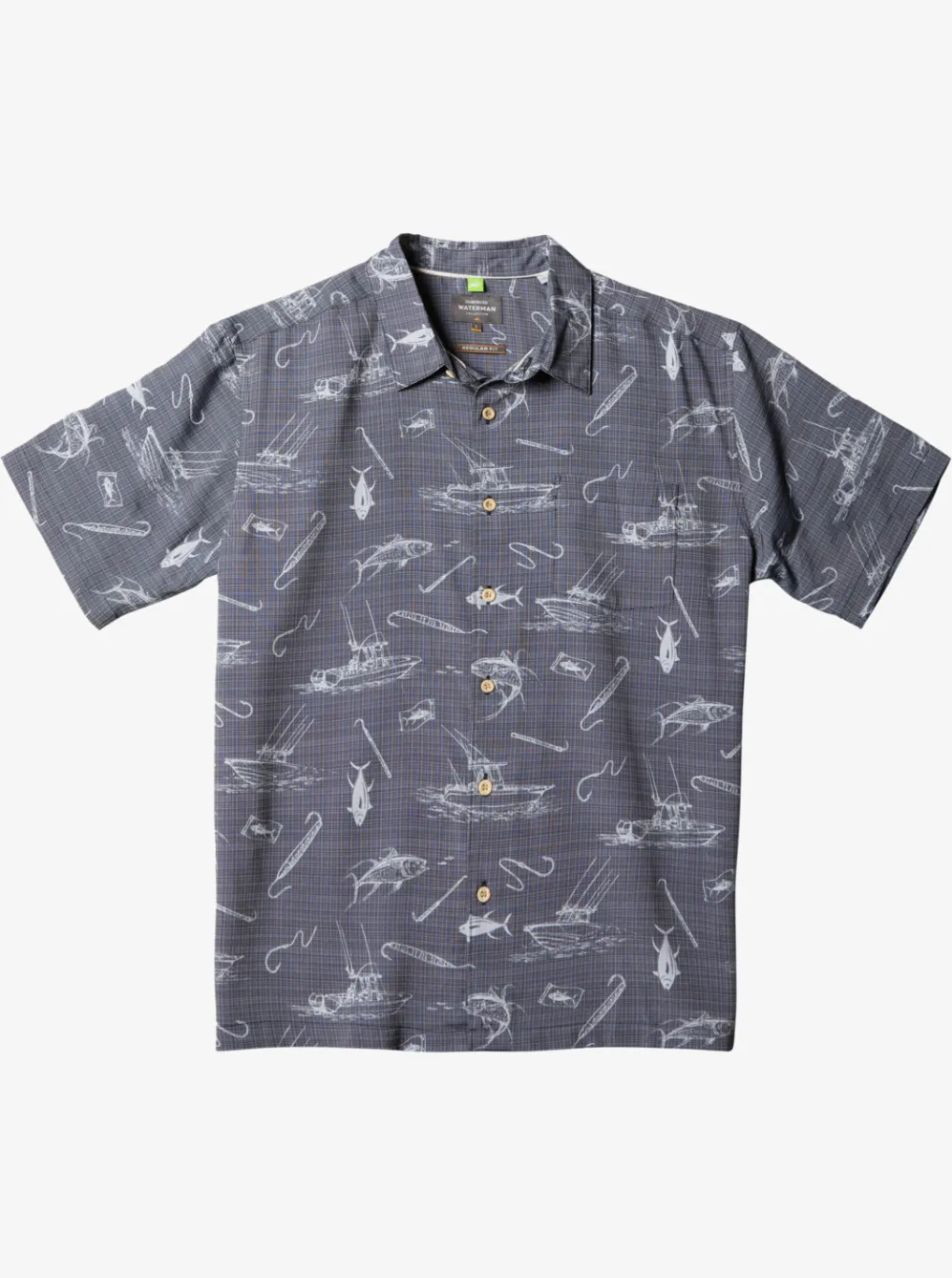 Quiksilver Shirts & Polos|Waterman Line Spinner Short Sleeve Shirt Black Line Spinner