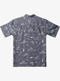 Quiksilver Shirts & Polos|Waterman Line Spinner Short Sleeve Shirt Black Line Spinner