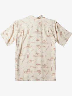 Quiksilver Shirts & Polos|Waterman Line Spinner Short Sleeve Shirt Brown Rice Line Spinner
