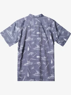Quiksilver Shirts & Polos|Waterman Line Spinner Short Sleeve Shirt Medieval Blue Line Spinner