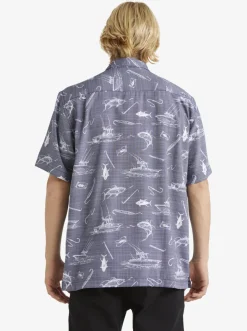Quiksilver Shirts & Polos|Waterman Line Spinner Short Sleeve Shirt Medieval Blue Line Spinner