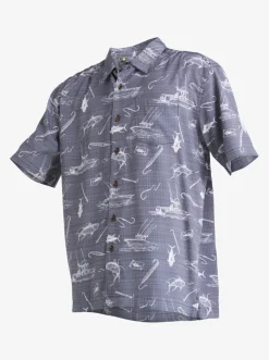 Quiksilver Shirts & Polos|Waterman Line Spinner Short Sleeve Shirt Medieval Blue Line Spinner