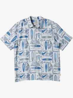 Quiksilver Shirts & Polos|Waterman Long Boards Woven Shirt White Longboards