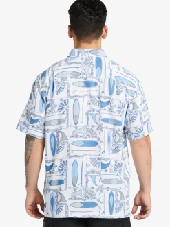 Quiksilver Shirts & Polos|Waterman Long Boards Woven Shirt White Longboards