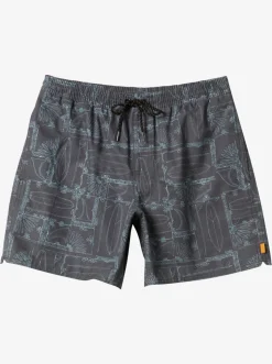 Quiksilver Elastic Waist|Waterman Longboard Volley 17" Elastic Waist Shorts Black Longboard